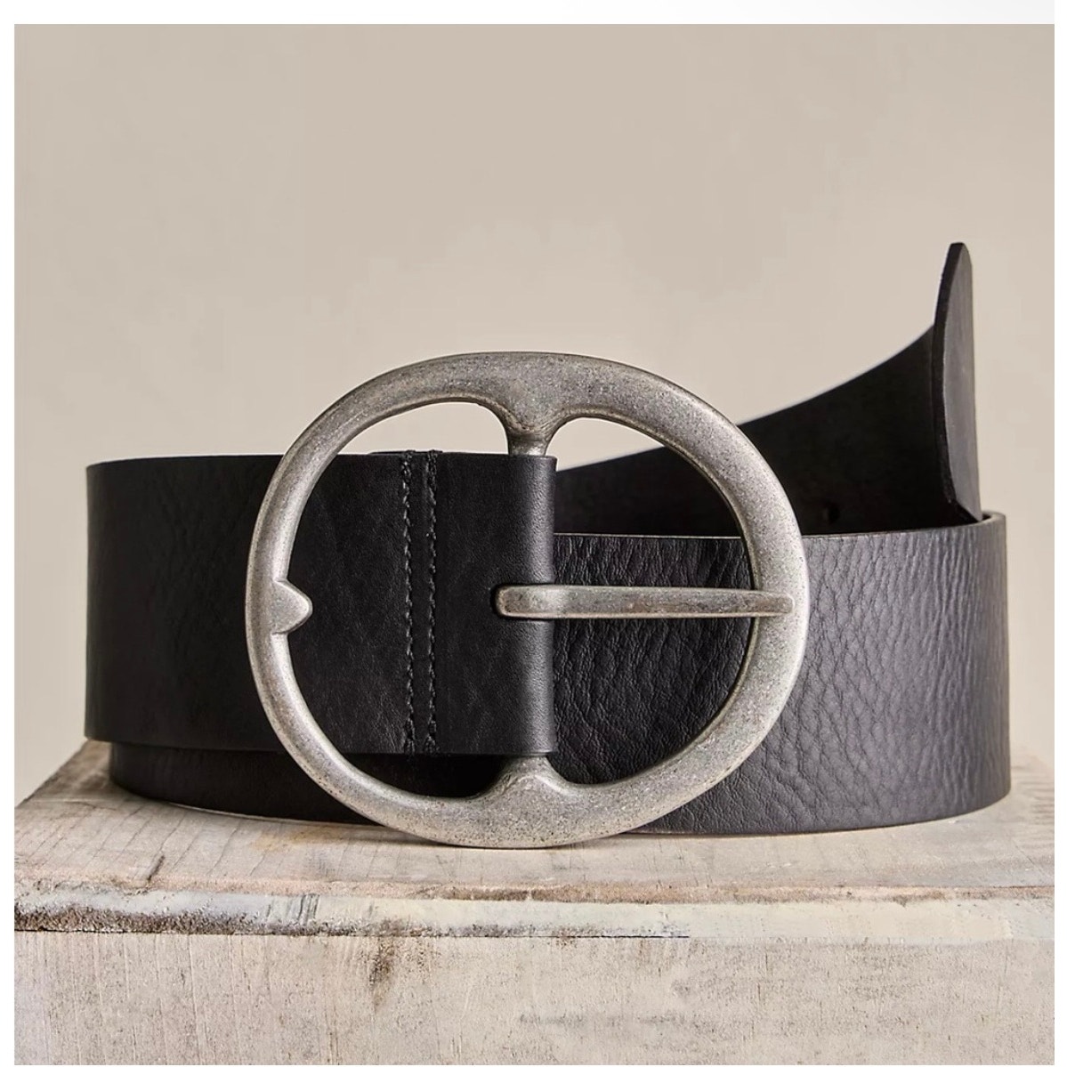 We The Free Black Leather Hip Belt